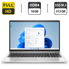 Ноутбук HP ProBook 450 G9 / 15.6" (1920x1080) IPS / Intel Core i7-1255U (10 (12) ядер по 3.5 - 4.7 GHz) / 16 GB DDR4 / 512 GB SSD M.2 / Intel Iris Xe Graphics / WebCam / АКБ NEW / Windows 11 Pro б/в