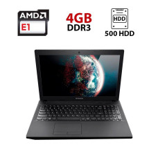 Ноутбук Lenovo G505 / 15.6" (1366x768) TN / AMD E1-2100 (2 ядра по 1 GHz) / 4 GB DDR3 / 500 GB HDD / AMD Radeon HD 8210 / WebCam б/в