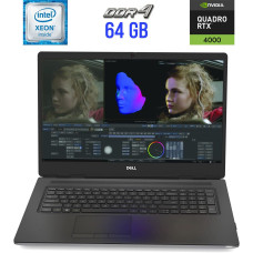 Мобільна робоча станція Dell Precision 7750 / 17.3" (1920x1080) IPS / Intel Xeon W-10855M (6 (12) ядер по 2.8 - 5.1 GHz) / 64 GB DDR4 / 512 GB SSD M.2 NEW / nVidia Quadro RTX 4000, 6 GB GDDR6, 256-bit / WebCam / HDMI / miniDP б/в