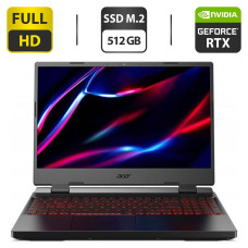 Игровой ноутбук Acer Nitro / 17.3" IPS / Core i5-12500H (8(16) ядра по 3.3-4.5 GHz) / 8GB DDR4 / 512GB SSD M.2 / GeForce RTX 3050, 4GB GDDR6, 128bit / WebCam / HDMI б/в
