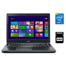 Ноутбук Б-клас Acer TravelMate P245-M / 14" (1366x768) TN / Intel Core i3-4010U (2 (4) ядра по 1.7 GHz) / 4 GB DDR3 / 128 GB SSD / Intel HD Graphics 4400 / WebCam / DVD-RW / HDMI / АКБ не тримає б/в