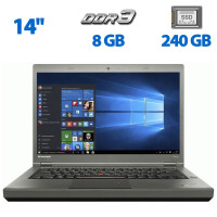Ноутбук Lenovo ThinkPad T440p / 14" TN / Intel Core i5-4300M (2(4) ядра по 2.6-3.3 GHz) / 8GB DDR3 / 240GB SSD / HD Graphics 4600 / WebCam / DVD-ROM / VGA б/в