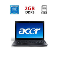 Ноутбук Acer Aspire 5742G / 11.6" (1366x768) TN / Intel Celeron N2840 (2 ядра по 2.16 - 2.58 GHz) / 2 GB DDR3 / 30 GB SSD / Intel HD Graphics / WebCam б/в