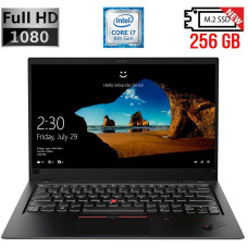 Ультрабук Lenovo ThinkPad X1 Carbon (6th Gen) / 14" IPS / Core i7-8650U (4(8) ядра по 1.9-4.2 GHz) / 16GB DDR3 / 256GB SSD M.2 NEW / UHD Graphics 620 / WebCam / Fingerprint / HDMI б/в