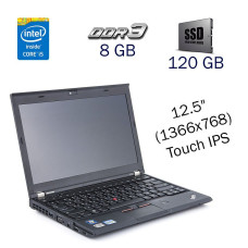 Ноутбук-трансформер Lenovo ThinkPad X230 / 12.5" Touch IPS / Intel Core i5-3320M (2 (4) ядра по 2.6-3.3 GHz) / 8GB DDR3 / 120GB SSD / WebCam / Fingerprint / HD Graphics 4000 / Stylus / Win10 PRO Lic б/в