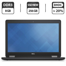 Ноутбук Dell Latitude E5550 / 15.6" TN / Intel Core i3-5010U (2(4) ядра по 2.1GHz) / 8GB DDR3 / 256GB SSD NEW / HD Graphics 5500 / WebCam / HDMI / Win 10 Pro б/в