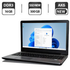 Ноутбук Pegatron D15S PlaidBook / 15.6" (1366x768) TN / Intel Core i5-6200U (2 (4) ядра по 2.3 - 2.8 GHz) / 16 GB DDR3 / 500 GB SSD NEW / Intel HD Graphics 520 / WebCam / АКБ NEW / Windows 11 Pro б/в