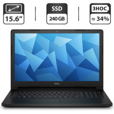 Ноутбук Б-класс Dell Latitude 3560 / 15.6" TN / Core i3-5005U (2(4) ядра по 2.0 GHz) / 4GB DDR3 / 240GB SSD / HD Graphics 5500 / WebCam / HDMI / Win 10 Pro б/в