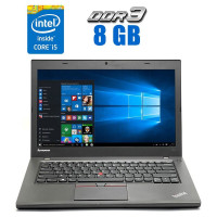 Ноутбук Lenovo ThinkPad T450 / 14" (1600x900) TN / Intel Core i5-5300U (2 (4) ядра по 2.3 - 2.9 GHz) / 8 GB DDR3 / 240 GB SSD NEW / Intel HD Graphics 5500 / WebCam / Windows 10 / Дві АКБ б/в