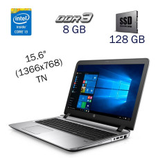 Ноутбук HP ProBook 450 G3 / 15.6" TN / Intel Core i3-6100U (2 (4) ядра по 2.3 GHz) / 8 GB DDR3 / 128 GB SSD M.2 / WebCam / Fingerprint / Windows 10 PRO Lic б/в