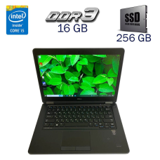 Ультрабук Dell Latitude E7450 / 14" (1920х1080) IPS Touch / Intel Core i5-5300U (2 (4) ядра по 2.3 - 2.9 GHz) / 16 GB DDR3 / 256 GB SSD / Intel HD Graphics 5500 / WebCam / Fingerprint б/в