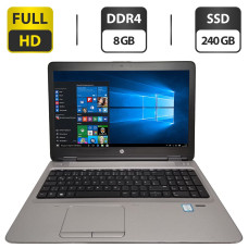 Ноутбук Б-клас HP ProBook 650 G2 / 15.6" (1920x1080) TN / Intel Core i5-6300U (2 (4) ядра по 2.4 - 3.0 GHz) / 8 GB DDR4 / 240 GB SSD / Intel HD Graphics 520 / WebCam / HDMI / Windows 10 Pro б/в
