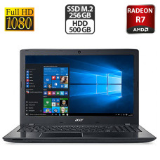 Ноутбук Б-клас Acer Aspire E5-553 / 15.6" (1920x1080) TN / AMD FX-9800P (4 ядра 2.7 - 3.6 GHz) / 16 GB DDR4 / 256 GB SSD M.2 + 500 GB HDD / AMD Radeon R7 M340, 2 GB GDDR3, 64-bit / WebCam / HDMI б/в