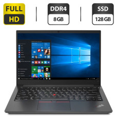Ультрабук Б-клас Lenovo ThinkPad E14 G1 / 14" (1920x1080) IPS / Intel Core i3-10110U (2 (4) ядра по 2.1 - 4.2 GHz) / 8 GB DDR4 / 128 GB SSD / Intel UHD Graphics / WebCam / HDMI / Win 10 Pro б/в