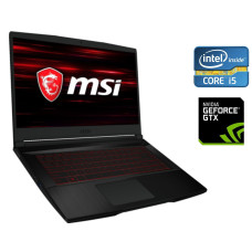 Ігровий ноутбук MSI GF63 Thin 9SCX / 15.6" IPS / Core i5-9300H (4 (8) ядра по 2.4 - 4.1 GHz) / 16 GB DDR4 / 256 GB SSD + 1000 GB HDD / GeForce GTX 1650 Max , 128-bit / WebCam / Win 10 Home б/в