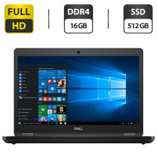 Ноутбук Dell Latitude 5490 / 14" (1920x1080) IPS / Intel Core i5-8350U (4 (8) ядра по 1.7 - 3.6 GHz) / 16 GB DDR4 / 512 GB SSD / Intel UHD Graphics 620 / WebCam / HDMI б/в