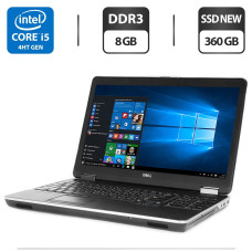 Ноутбук Dell Latitude E6540 / 15.6" (1366x768) TN / Intel Core i5-4200M (2 (4) ядра по 2.5 - 3.1 GHz) / 8 GB DDR3 / 360 GB SSD NEW / Intel HD Graphics 4600 / DVD-ROM / Windows 10 Pro б/в