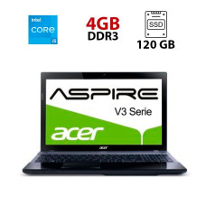 Ноутбук Acer Aspire V3-371 / 15.6" (1920x1080) TN / Intel Core i5-5200U (2 (4) ядра по 2.2 - 2.7 GHz) / 4 GB DDR3 / 120 GB SSD / Intel HD Graphics 5500 / WebCam б/в