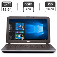 Ноутбук Б-клас Dell Latitude E5520 / 15.6" (1366x768) TN / Intel Core i3-2310M (2 (4) ядра по 2.1 GHz) / 8 GB DDR3 / 256 GB SSD / Intel HD Graphics 3000 / VGA б/в