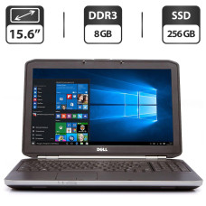 Ноутбук Б-клас Dell Latitude E5520 / 15.6" (1366x768) TN / Intel Core i3-2310M (2 (4) ядра по 2.1 GHz) / 8 GB DDR3 / 256 GB SSD / Intel HD Graphics 3000 / VGA б/в