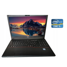 Ноутбук Б-класс Fujitsu LifeBook E556 / 15.6" IPS / Intel Core i5-6300U (2(4) ядра по 2.4-3GHz) / 8GB DDR4 / 240GB SSD / HD Graphics 520 / WebCam / Win 10 б/в