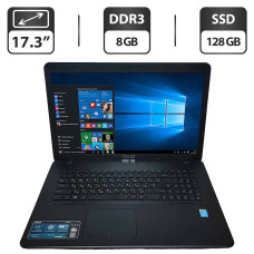 Ноутбук Asus F751L / 17.3" (1600x900) TN / Intel Core i3-5005U (2 (4) ядра по 2.0 GHz) / 8 GB DDR3 / 128 GB SSD / Intel HD Graphics 5500 / WebCam / VGA б/в