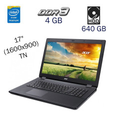 Ноутбук Acer Aspire E17 ES1-731 / 17" TN / Intel Pentium N3700 (4 ядра по 1.6-2.4 GHz) / 4GB DDR3 / 640GB HDD / HD Graphics / WebCam / DVD-ROM б/в