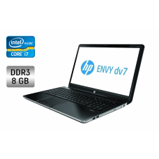 Ноутбук Б-клас HP ENVY dv7 / 17.3" (1600x900) TN / Intel Core i7-3630QM (4 (8) ядра по 2.4 - 3.4 GHz) / 8 GB DDR3 / 240 GB SSD / Intel HD Graphics 4000 / WebCam / Fingerprint / Windows 10 б/в