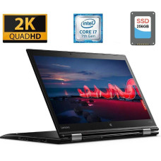 Ноутбук-трансформер Б-класс Lenovo ThinkPad X1 Yoga (2nd Gen) / 14" IPS / Core i7-7600U (2(4) ядра по 2.8-3.9 GHz) / 16GB DDR3 / 256GB SSD / HD Graphics 620 / WebCam / Fingerprint / USB 3.1 / HDMI б/в