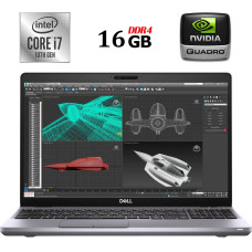 Мобільна робоча станція Dell Precision 3551 / 15.6" (1920x1080) IPS / Intel Core i7-10850H (6 (12) ядер по 2.7 - 5.1 GHz) / 16 GB DDR4 / 512 GB SSD M.2 / nVidia Quadro P620, 4 GB GDDR5, 128-bit / WebCam / USB 3.2 / HDMI б/в