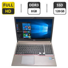 Ноутбук Б-клас Fujitsu LifeBook E756 / 15.6'' (1920x1080) IPS / Intel Core i5-6300U (2 (4) ядра по 2.4 - 3.0 GHz) / 8 GB DDR3 / 128 GB SSD / Intel HD Graphics 520 / WebCam / DVD-ROM / DisplayPort б/в