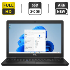 Ультрабук Б-клас Dell Latitude 5590 / 15.6" (1920x1080) IPS / Intel Core i5-8350U (4 (8) ядра по 1.7 - 3.6 GHz) / 16 GB DDR4 / 240 GB SSD / Intel UHD Graphics 620 / WebCam / HDMI / АКБ NEW б/в