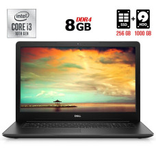 Ноутбук Dell Inspiron 3793 / 17.3" (1920x1080) TN / Intel Core i3-1005G1 (2 (4) ядра по 1.2 - 3.4 GHz) / 8 GB DDR4 / 256 GB SSD NEW + 1000 GB HDD / Intel UHD Graphics / WebCam / DVD-RW / USB 3.1 / HDMI б/в