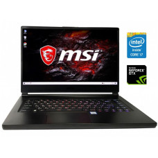Ігровий ноутбук MSI GS65 8RF Stealth Thin / 15.6" (1920x1080) IPS / Intel Core i7-8750H (6 (12) ядер по 2.2 - 4.1 GHz) / 16 GB DDR4 / 512 GB SSD / nVidia GeForce GTX 1070 Max-Q, 8 GB GDDR5, 256-bit / WebCam / Win 10 Home б/в