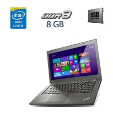 Ноутбук Lenovo ThinkPad T440 / 14" (1366x768) TN / Intel Core i5-4200U (2 (4) ядра по 1.6 - 2.6 GHz) / 8 GB DDR3 / 240 GB SSD / Intel HD Graphics 4400 / WebCam б/в