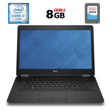 Ультрабук Б-клас Dell Latitude E7470 / 14" IPS Touch / Core i7-6600U (2(4) ядра по 2.6-3.4GHz) / 8GB DDR4 / 256GB SSD / HD Graphics 520 / WebCam / HDMI / Win 10 б/в