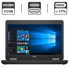 Ноутбук Б-клас Dell Latitude E5440 / 14" TN / Core i3-4030U (2(4) ядра по 1.9GHz) / 8GB DDR3 / 512GB SSD NEW / HD Graphics 4400 / WebCam / HDMI / Win 10 Pro б/в