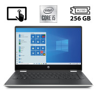 Ноутбук-трансформер Б-клас HP Pavilion x360 Convertible 14m-dh1 / 14" (1366x768) TN Touch / Intel Core i5-10210U (4 (8) ядра по 1.6 - 4.2 GHz) / 8 GB DDR4 / 256 GB SSD M.2 / Intel UHD Graphics / WebCam / HDMI б/в