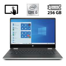 Ноутбук-трансформер Б-клас HP Pavilion x360 Convertible 14m-dh1 / 14" (1366x768) TN Touch / Intel Core i5-10210U (4 (8) ядра по 1.6 - 4.2 GHz) / 8 GB DDR4 / 256 GB SSD M.2 / Intel UHD Graphics / WebCam / HDMI б/в