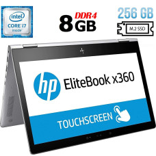 Ноутбук-трансформер Б-клас HP EliteBook x360 1030 G2 / 13.3" (1920x1080) IPS Touch / Intel Core i7-7600U (2 (4) ядра по 2.8 - 3.9 GHz) / 8 GB DDR4 / 256 GB SSD M.2 / Intel HD Graphics 620 / WebCam / Fingerprint / USB 3.1 / HDMI б/в