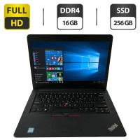 Ноутбук Б-клас Lenovo ThinkPad E470 / 14" (1920x1080) IPS / Intel Core i5-7200U (2 (4) ядра по 2.5 - 3.1 GHz) / 16 GB DDR4 / 256 GB SSD / Intel HD Graphics 620 / WebCam / HDMI б/в