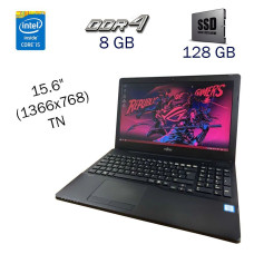 Ноутбук Fujitsu LifeBook A556 / 15.6" TN / Intel Core i5-6200U (2(4) ядра по 2.3-2.8 GHz) / 8GB DDR4 / 128GB SSD Samsung / HD Graphics 520 / WebCam / Fingerrnint / Win 10 PRO Lic б/в