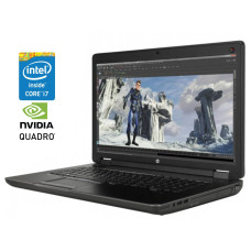 Мобільна робоча станція HP Zbook 17 / 17.3'' (1920x1080) IPS / Intel Core i7-4700MQ (4 (8) ядра по 2.4 - 3.4 GHz) / 16 GB DDR3 / 512 GB SSD / nVidia Quadro K5100M, 8 GB GDDR5, 256-bit / WebCam / DVD-RW / Win 10 Pro б/в
