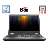 Ноутбук Б-клас Dell Latitude E5570 / 15.6" TN / Core i3-6100U (2(4) ядра по 2.3GHz) / 8GB DDR4 / 240GB SSD / HD Graphics 520 / WebCam / HDMI б/в