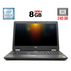 Ноутбук Б-клас Dell Latitude E5570 / 15.6" TN / Core i3-6100U (2(4) ядра по 2.3GHz) / 8GB DDR4 / 240GB SSD / HD Graphics 520 / WebCam / HDMI б/в