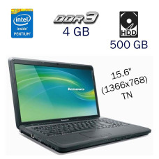Ноутбук Lenovo G550 / 15.6" TN / Intel Pentium T4300 (2 ядра по 2.1GHz) / 4GB DDR3 / 500GB HDD / GeForce GT 210, 512MB DDR3, 64-bit / WebCam / DVD-ROM б/в