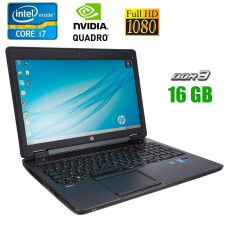 Мобільна робоча станція HP ZBook 15 / 15.6" (1920x1080) TN / Intel Core i7-4800MQ (4 (8) ядра по 2.7 - 3.7 GHz) / 16 GB DDR3 / 120 GB SSD + 500 GB HDD / nVidia Quadro K1100M, 2 GB GDDR5, 128-bit / WebCam б/в