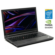 Мобільна робоча станція Lenovo ThinkPad W540 / 15.6" (1920x1080) TN / Intel Core i7-4800MQ (4 (8) ядра по 2.7 - 3.7 GHz) / 8 GB DDR3 / 128 GB SSD + 1000 GB HDD / nVidia Quadro K2100M, 2 GB GDDR5, 128-bit / WebCam / Win 10 Pro б/в