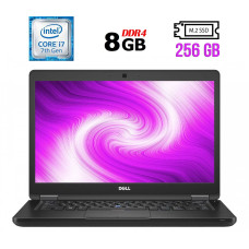 Ноутбук Б-класс Dell Latitude 5480 / 14" TN / Intel Core i7-7820HQ (4(8) ядра по 2.9-3.9 GHz) / 8GB DDR4 / 256GB SSD M.2 /HD Graphics 630 / WebCam / USB 3.1 / HDMI / Win 10 б/в
