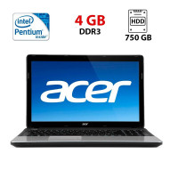 Ноутбук Б-клас Acer E1-531 / 15.6" (1366x768) TN / Intel Pentium B960 (2 ядра по 2.2 GHz) / 4 GB DDR3 / 750 GB HDD / Intel HD Graphics 2000 / WebCam б/в